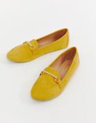 Raid Viera Mustard Snaffle Detail Flat Shoes-yellow
