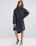 Waven Sigvor Denim Relaxed Shirt Dress - Black