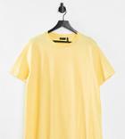 Asos Design Curve Ultimate Organic Cotton T-shirt With Crew Neck In Sunshine-yellow