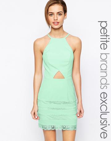Jarlo Petite Cut Out Mini Dress - Mint
