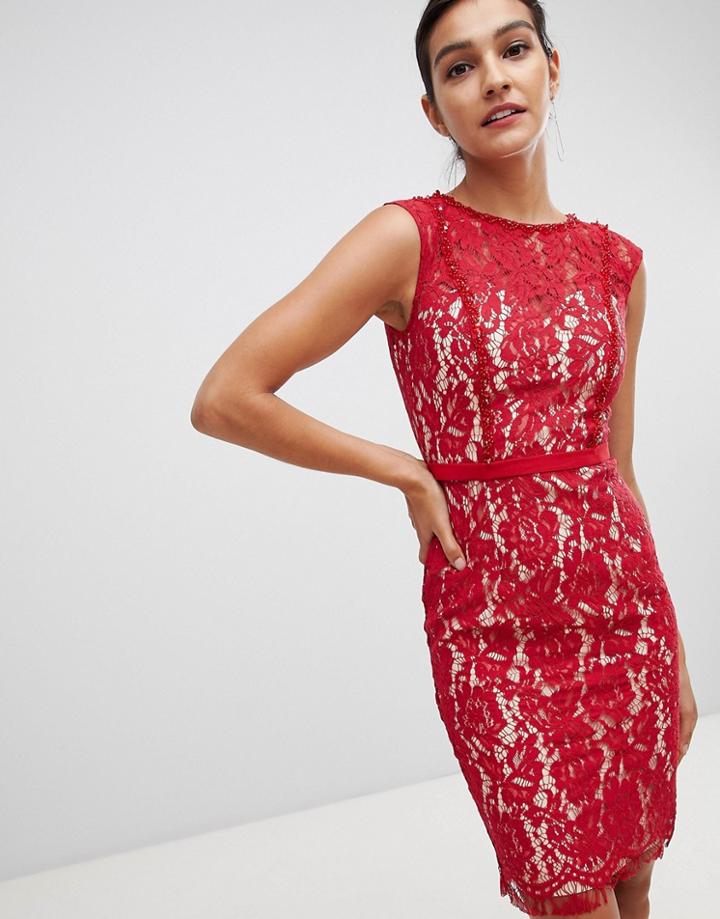 Little Mistress Lace Pencil Dress