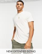 Asos Design T-shirt With Crew Neck In Beige-neutral