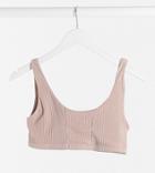 Club L London Maternity Crop Top Two-piece In Cream-white