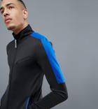 Asos 4505 Tall Muscle Track Top In 4 Way Stretch Jersey - Black