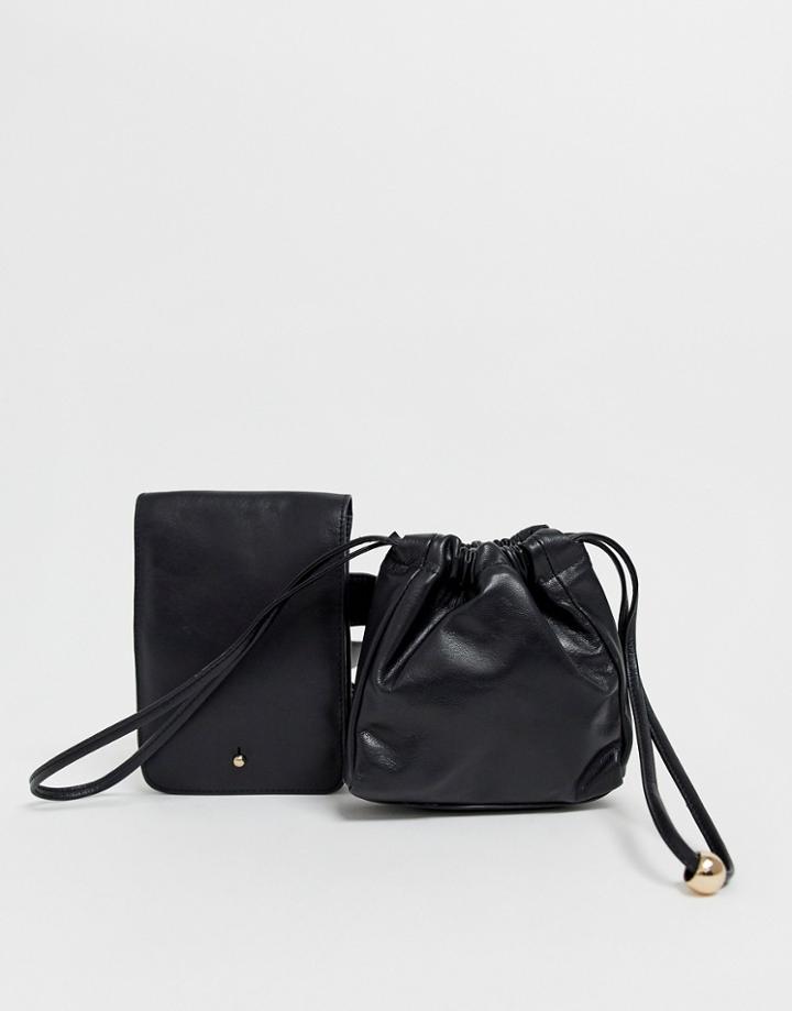 Urbancode Real Leather And Suede Belt Bag - Black