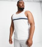 French Connection Plus Two Stripe Tank Top In White