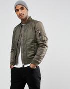Allsaints Bomber Jacket With Twin Zip - Green