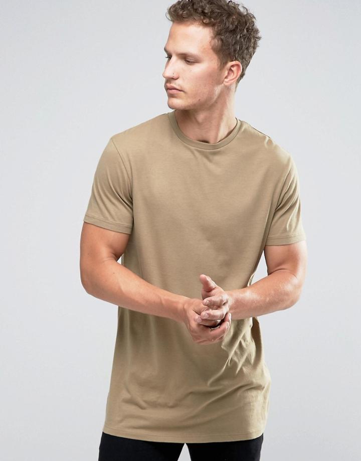 Celio Longline T-shirt - Green