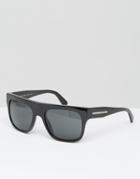 Giorgio Armarni Flat Brow Sunglasses Black - Black