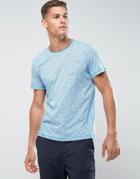 Tom Tailor T-shirt With Fine Stripe Raw Hem And Pocket - Blue
