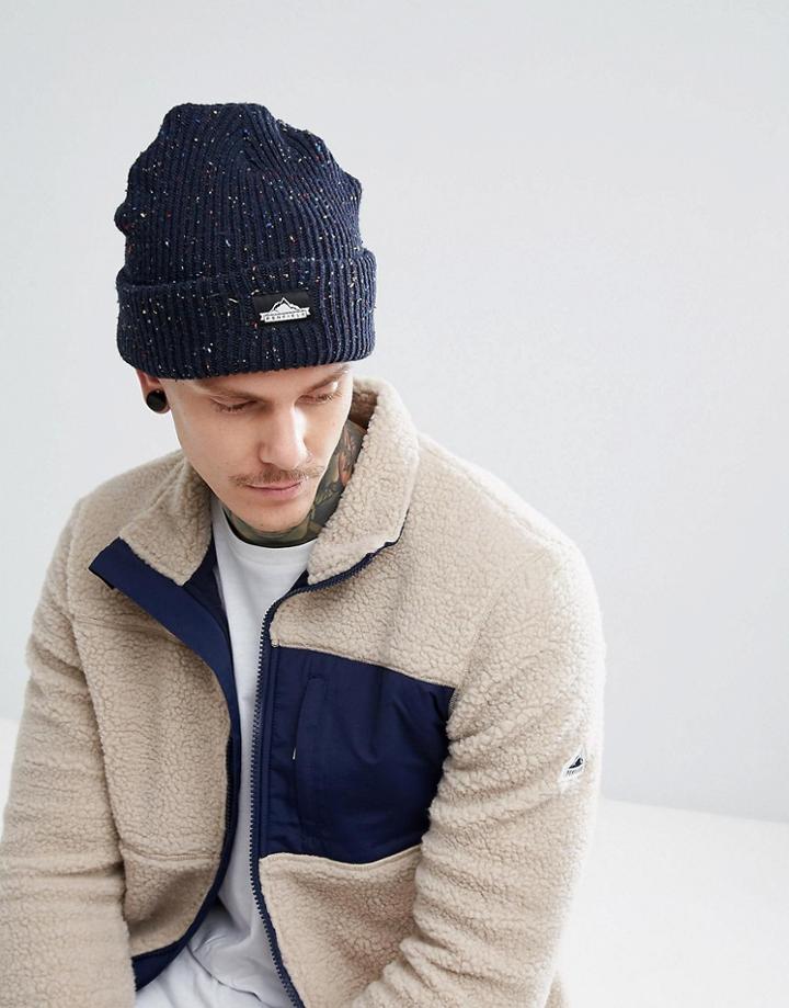 Penfield Harris Multi Fleck Beanie In Navy - Navy