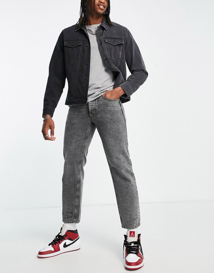 Asos Design Regular Fit Jean In Washed Black