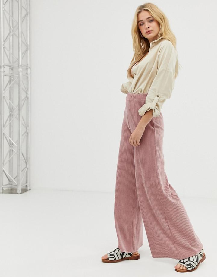 Free People Bambi Wide Leg Cord Pants-pink