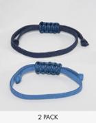 Asos Rope Bracelet Pack - Blue