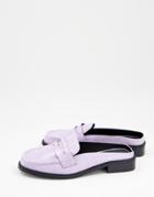 Asos Design Maximal 90s Mule Loafers In Lilac Croc-purple