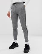 River Island Smart Sweatpants In Gray Check - Gray