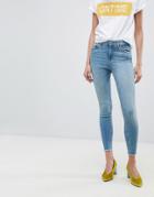 Pieces Cropped Mid Rise Skinny Jean - Blue