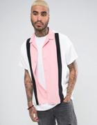 Asos Regular Fit Cut And Sew Shirt With Revere Collar - Black