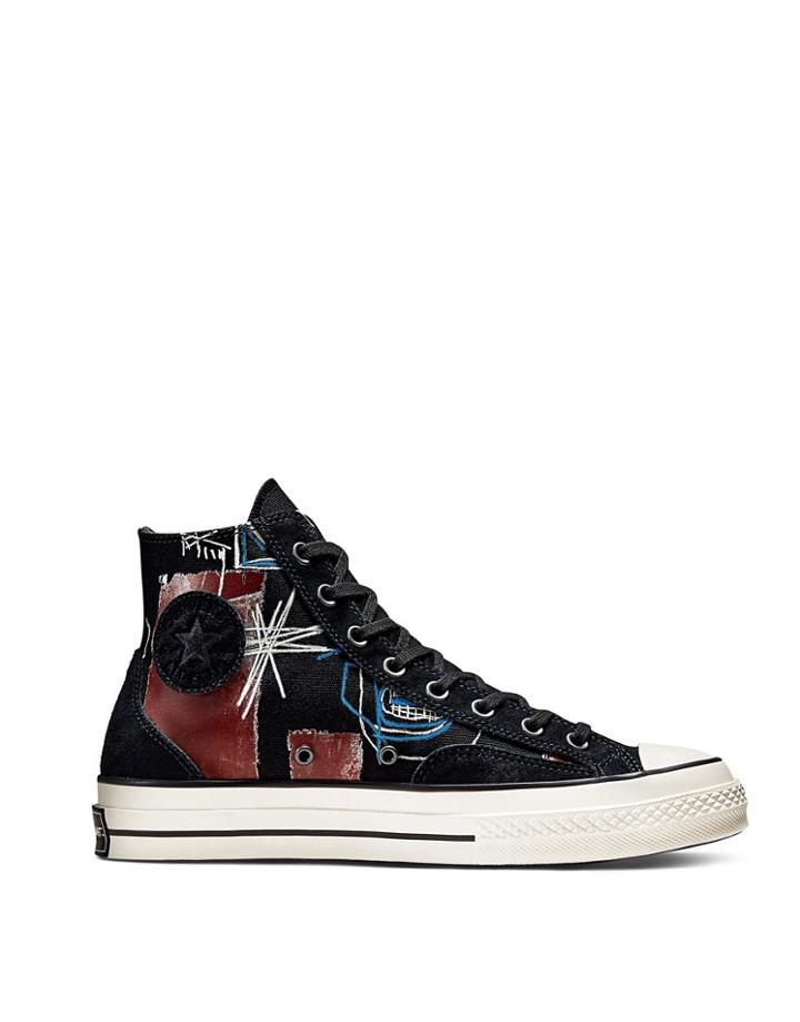 Converse X Basquiat Chuck 70 Hi Canvas Sneakers In Black/multi