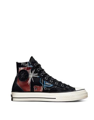 Converse X Basquiat Chuck 70 Hi Canvas Sneakers In Black/multi