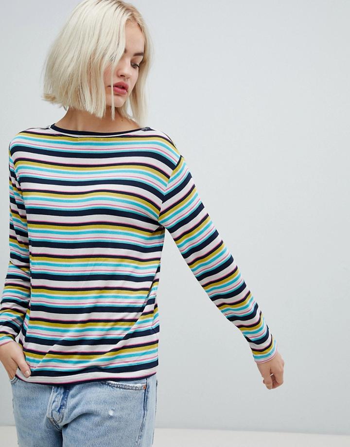 Pepe Jeans Gina Stripe Long Sleeved T-shirt - Navy