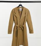 Collusion Unisex Oversized Belted Trench In Sand-brown