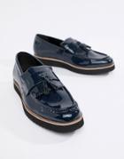 Truffle Collection Patent Tassel Loafers - Navy
