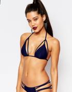 Missguided Strappy Bikini Top - Navy
