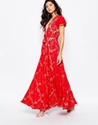 The Jetset Diaries Piazza Maxi Dress In Red - Ruby