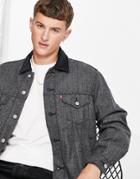 Levi's Lined Vintage Relaxed Fit Herringbone Trucker Jacket In Gray