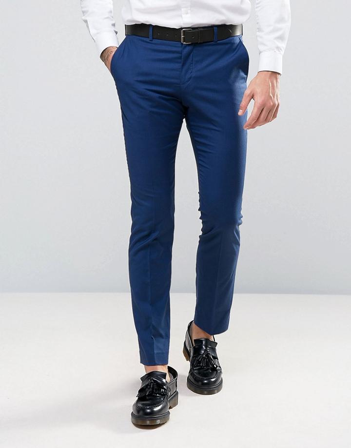 Selected Skinny Fit Suit Pants - Blue