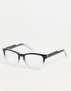 Quay Blue Light Glasses In Black And Clear Fade