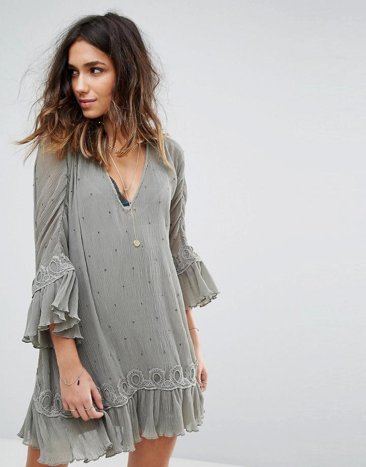 Stevie May The Sleepers Embroidered Dress - Green