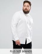 Noose & Monkey Plus Skinny Smart Shirt With Collar Chain - White