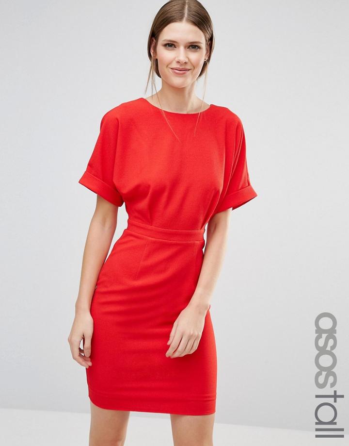 Asos Tall Wiggle Mini Dress - Red