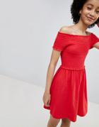 Only Smock Short Sleeve Dress - Red