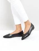 Stradivarius Studded Ballerina Shoe - Black