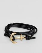 Aldo Anchor Wrap Bracelet - Black