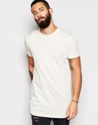 Asos Super Longline T-shirt Relaxed Skater Fit In Stone - White Cap Gray