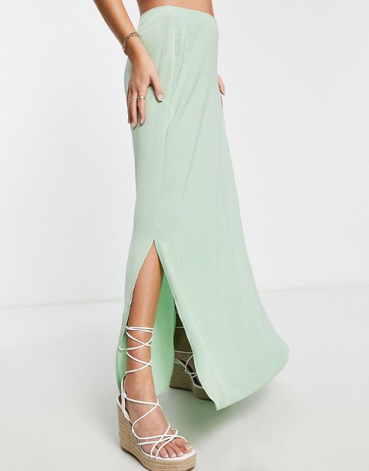 Na-kd X Ida Zeile Midi Skirt In Green - Part Of A Set