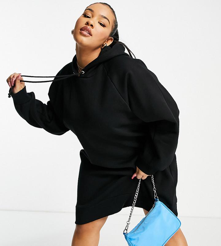 Collusion Plus Hoodie Dress In Black