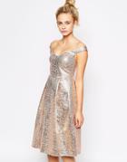 Lashes Of London Bardot Full Prom Midi Dress - Copper