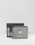 Love Moschino Quilted Small Zip Purse - Silver