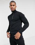 Jack & Jones Premium Sweater With Quarter Zip In Black
