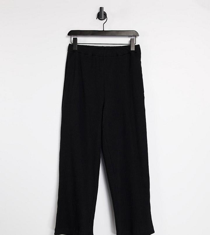 Collusion Unisex Relaxed Sweatpants In Heavy Rib In Black - Part Of A Set