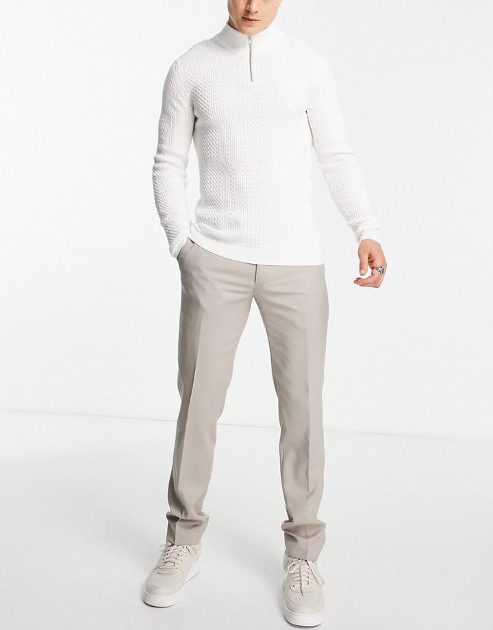 Twisted Tailor Hemmingway Skinny Suit Pants In Beige-neutral