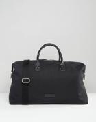 Smith And Canova Nylon Carryall With Leather Trims - Black