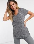 Under Armour Training Tech Twist V Neck T-shirt In Gray-black