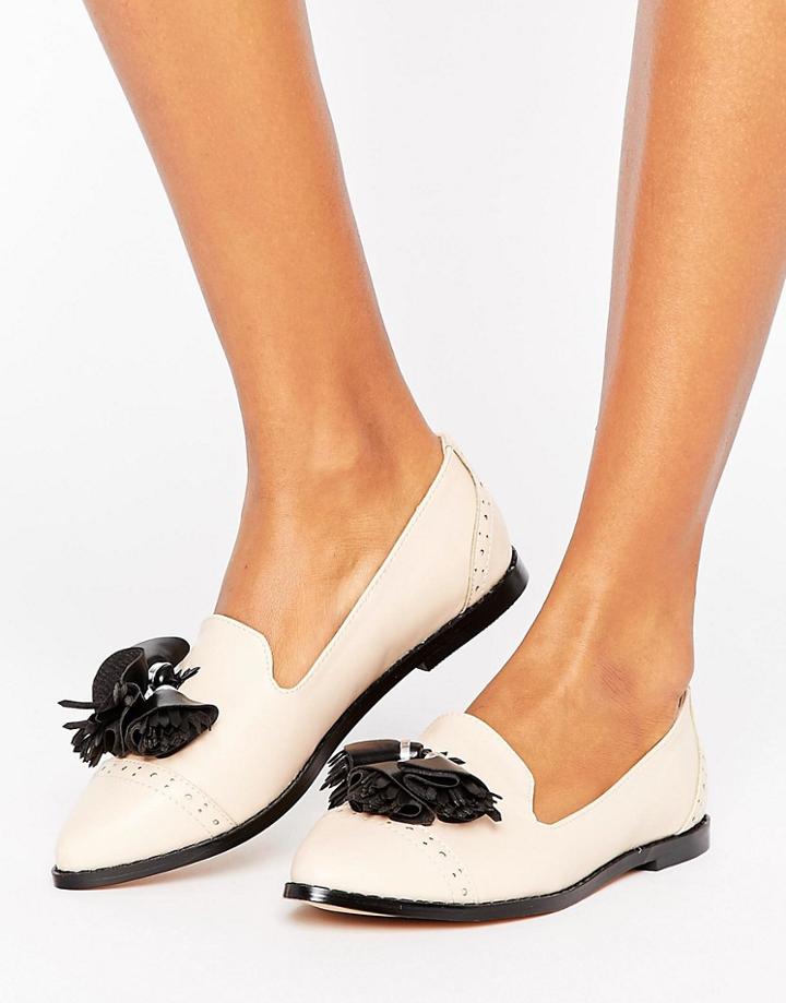 Lost Ink Jem Nude Tassel Loafers - Beige