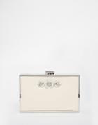 Johnny Loves Rosie Exclusive Rectangular Box Clutch With Jewels - Ivory